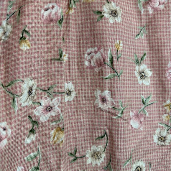 Pendleton Pink Floral Gingham Maxi Prairie Skirt 18 Tall Cottagecore Soft Girl - Picture 2 of 6